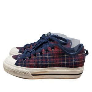 adidas Nizza RF Platform Red Navy Plaid Women's Sneakers 8.5